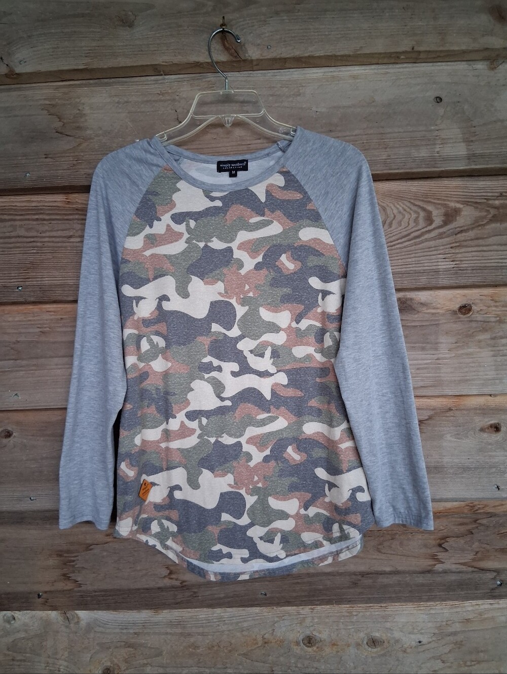 Simply Southern Raglan Camo Long Sleeve Tee
